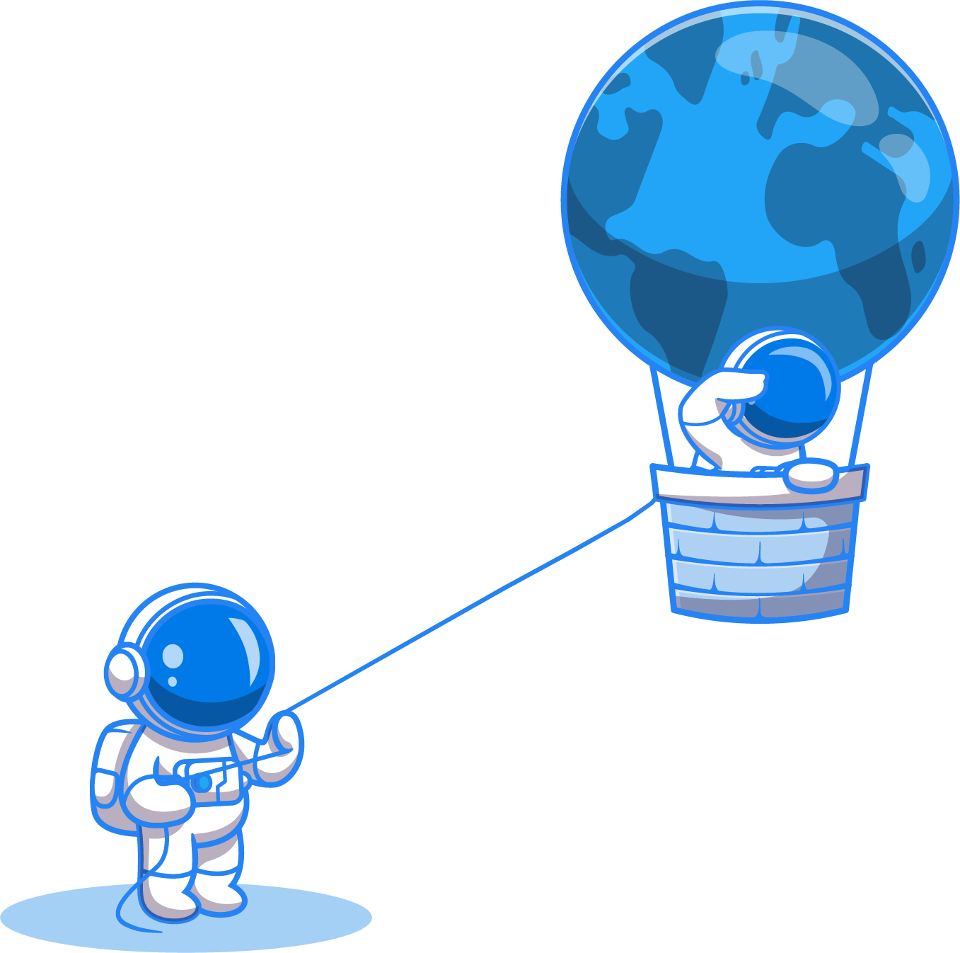 veniture Astronaut im Heißluftballon